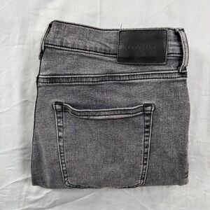 EVERLANE High-Rise Slim Straight Jeans Women's 33 Ankle Grey